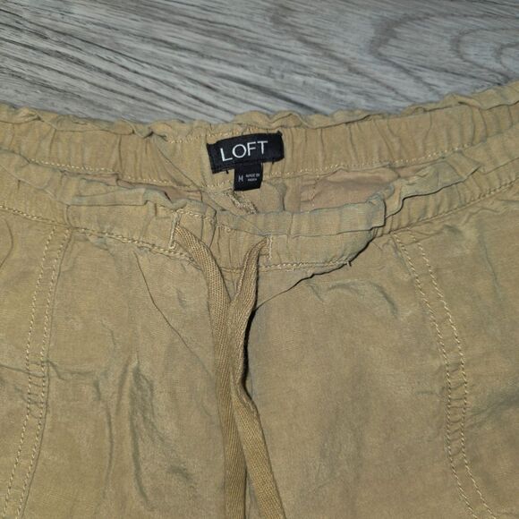 Ann Taylor LOFT Soft Loose Fit Drawstring Linen Shorts Size Medium - Picture 2 of 4